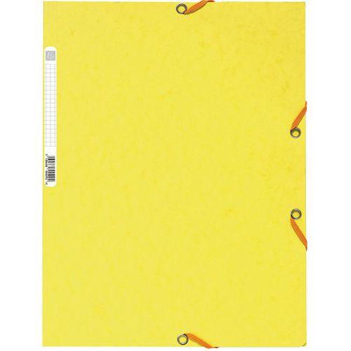 Lot de 25 chemises 3 rabats carte lustrée 400g/m2  A4 Jaune citron thumbnail image 1