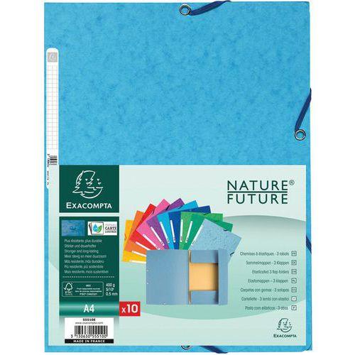 Set 50 chemises 3 rabats carte lustrée 400g/m2  A4 Assorties thumbnail image 1