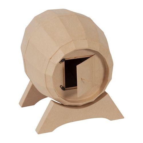 Illustration de : Urne tonneau 29x21x21 cm en papier mâché à décorer - Décopatch