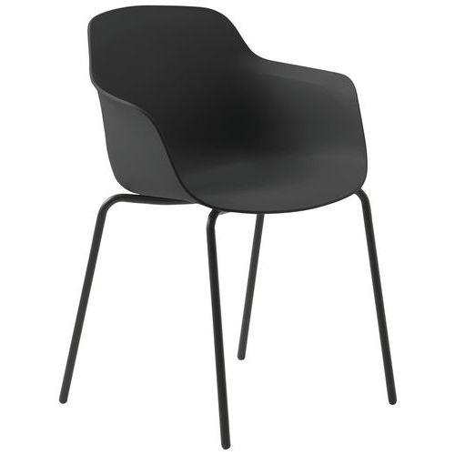 Illustration de : Chaise Laurie coque polypropylène pied métal Sokoa