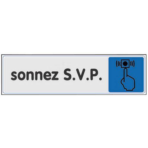 Illustration de : Panneau de signalisation en plexiglas - Sonnez SVP
