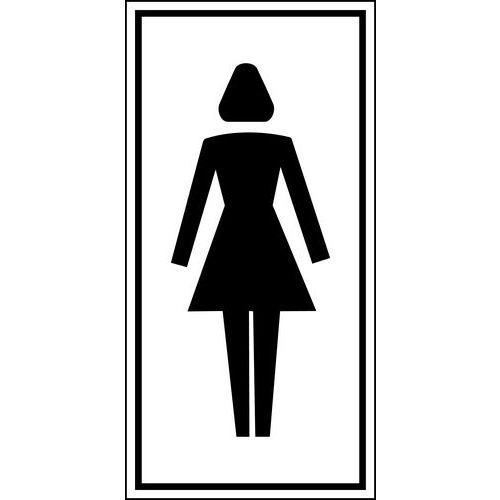 Pictogramme de signalisation noir et blanc - adhésif - Femme thumbnail image 1