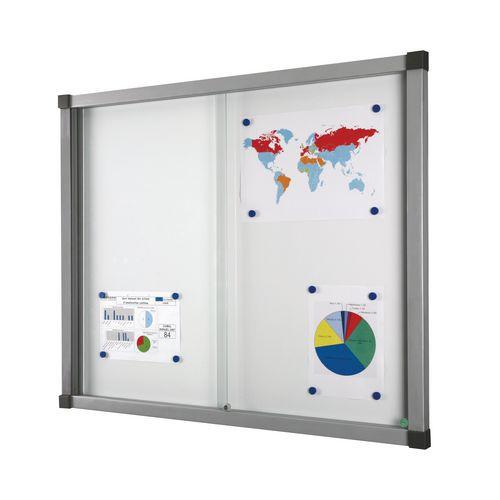 Vitrine d'intérieur Cube - Fond aluminium - Porte en verre de sécurité thumbnail image 1