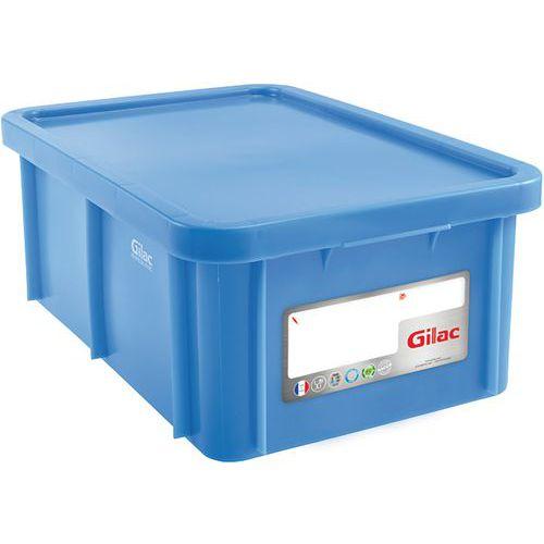 Bac alimentaire gerbable avec couvercle 35 L bleu thumbnail image 1