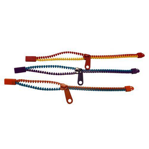 Illustration de : Lot 3 bracelets zip