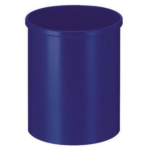 Poubelle ronde en métal 15 L Bleu thumbnail image 1