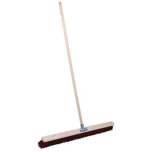 Illustration de : Manche en bois et balai poils synthétiques 1m - Manutan Expert