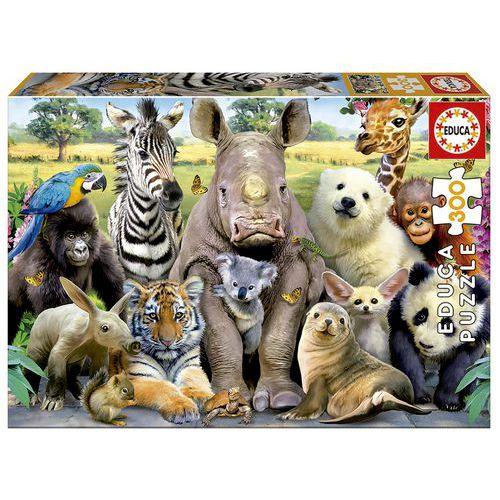 Illustration de : Puzzle photo de classe animaux 300 pièces - Educa