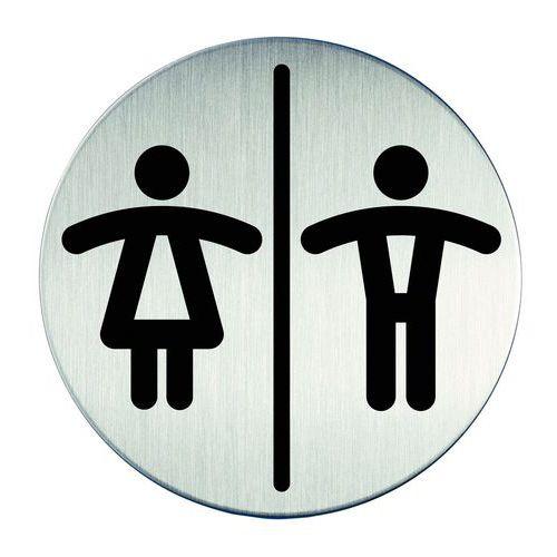 Illustration de : Pictogramme design rond 83 mmØ - Homme/Femme - Durable