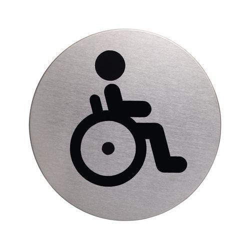 Illustration de : Pictogramme design rond 83 mmØ - Handicape - Durable