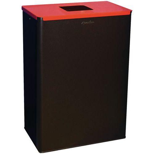 Poubelle de tri métal 60 L Gris / Rouge thumbnail image 1