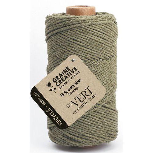 Bobine de 100m de coton câblé recyclé 2mm - Vert thumbnail image 1