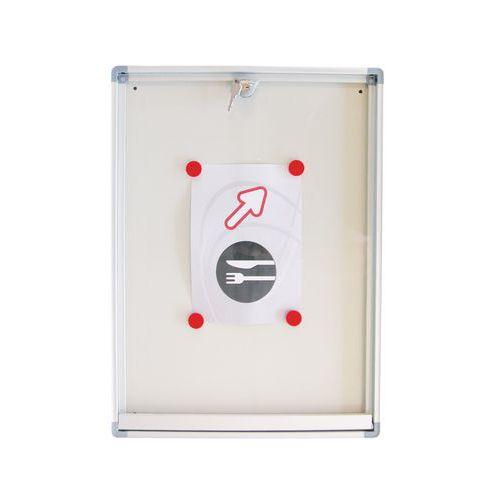 Illustration de : Vitrine d'intérieur Phoenix - Fond aluminium - Porte en plexiglass