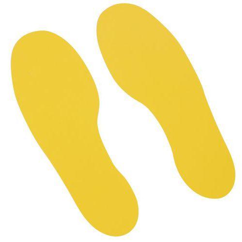 Illustration de : Autocollant marquage au sol 10 pieds 300 x 100 jaune - Manutan Expert