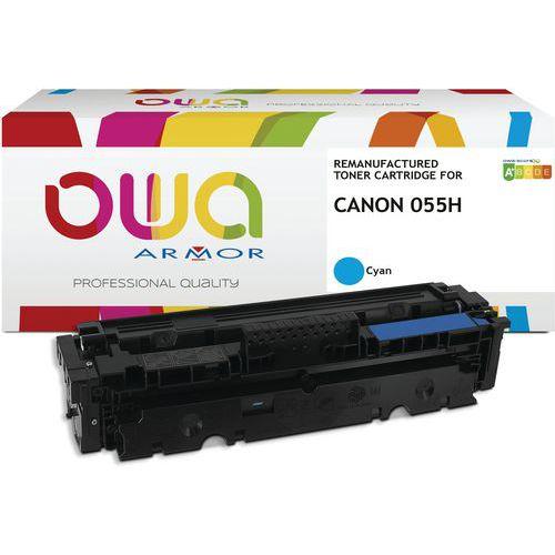 Illustration de : Toner remanufacturé Canon 055 H - Haute capacité - Cyan - Owa