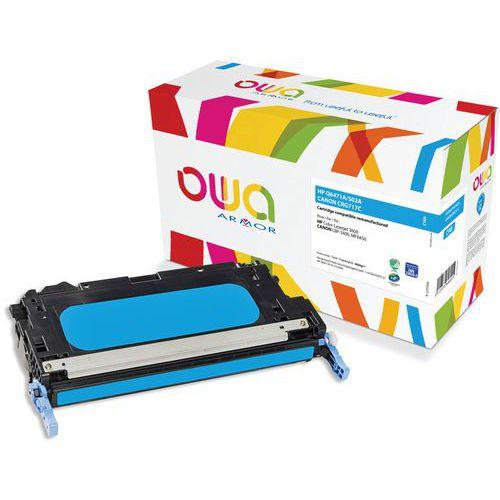Illustration de : Toner remanufacturé HP Q6471A - Canon 717C - Cyan - Owa
