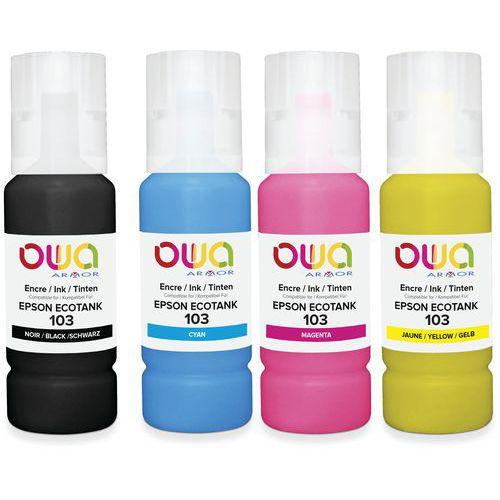 Pack4 bouteilles d'encre compatibles Epson 103 - 4 couleurs thumbnail image 1