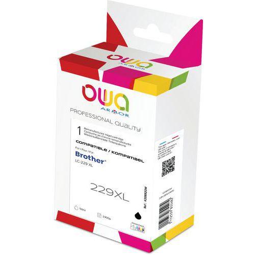 Illustration de : Cartouche d'encre remanufacturée Brother LC229XL - Noir - Owa