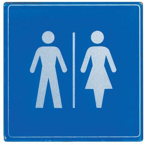 Illustration de : Pictogramme plexiglas carré - Homme / Femme