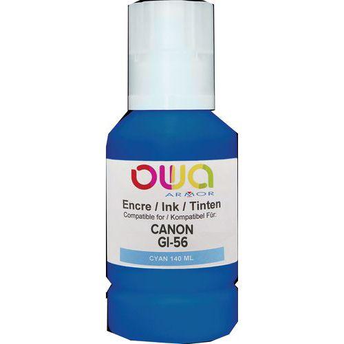 Illustration de : Bouteille d'encre compatible Canon GI-56 - Owa