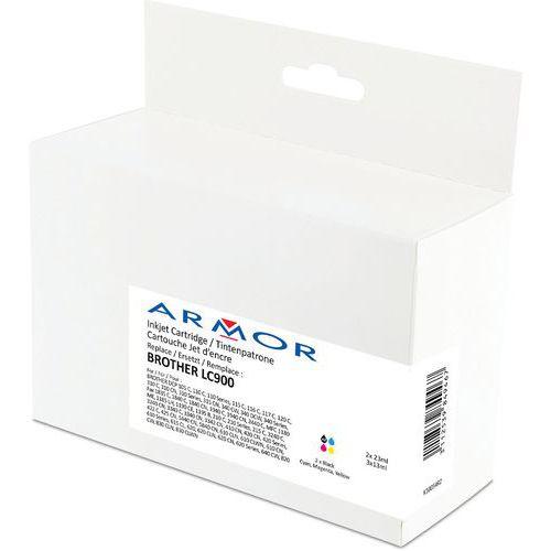 Illustration de : Pack 5 cartouches d'encre remanufacturées Brother LC900 - Armor