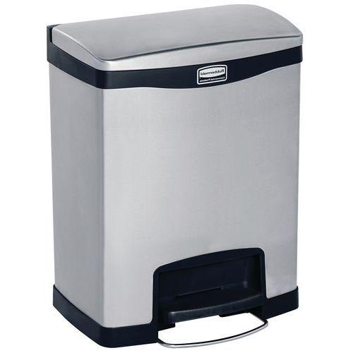 Illustration de : Collecteur Slim Jim Step On Front Step Inox 30 L_Rubbermaid