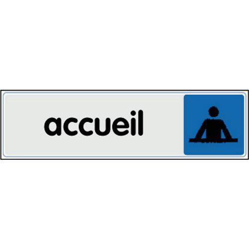 Illustration de : Panneau de signalisation en plexiglas - Accueil