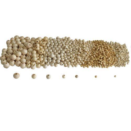 Illustration de : Seau de 575 perles en bois formes assorties Ø 8 à 25 mm