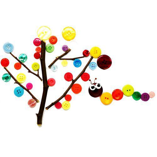 Illustration de : Boite de 400 boutons en résine colorés Ø 9 à 28 mm