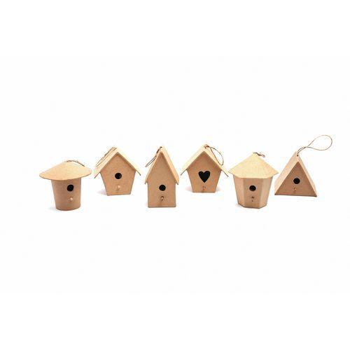 Illustration de : Lot de 6 nichoirs à oiseaux en carton à décorer - Graine créative