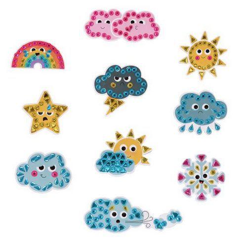 Lot de 10 magnets à strasser météo et émotions thumbnail image 1