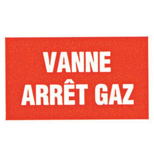 Illustration de : Panneau anti-incendie - Vanne arrêt gaz - Adhésif