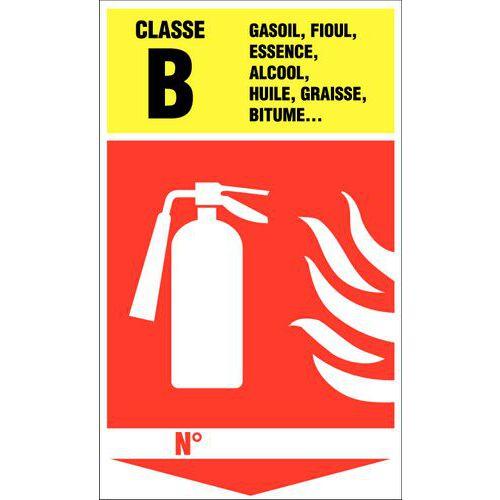 Panneau anti-incendie - Extincteur classe B - Rigide thumbnail image 1