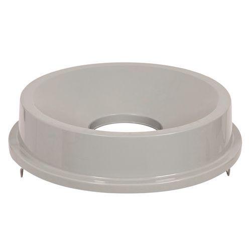 Illustration de : Couvercle entonnoir gris pour conteneur rond Brute 121L - Rubbermaid