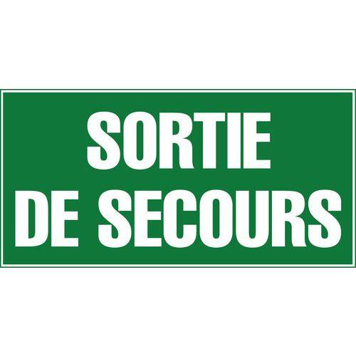 Panneau d'évacuation-secours - "Sortie de secours" - Adhésif thumbnail image 1