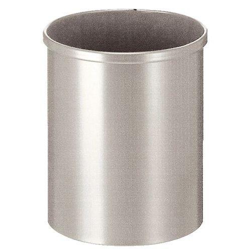Poubelle ronde en métal 15 L coloris argent thumbnail image 1