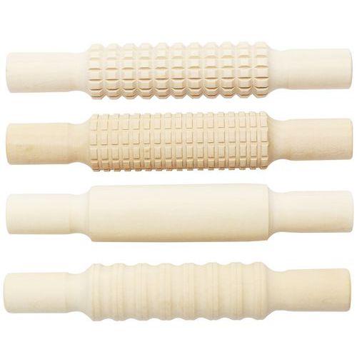 Lot de 4 rouleaux en bois à empreintes 21 cm thumbnail image 1