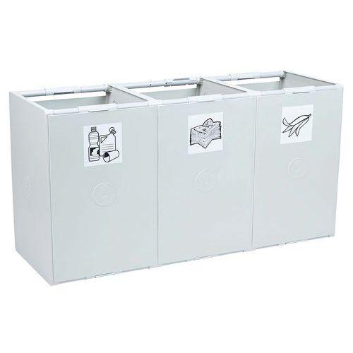 Poubelle plastique modulaire de trois éléments 60L thumbnail image 1