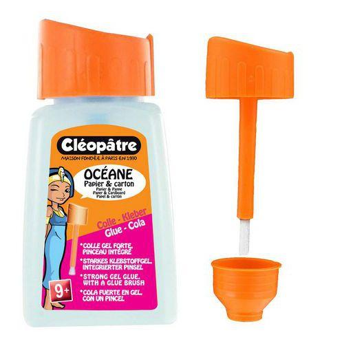 Illustration de : Flacon colle bleue océane 80 g avec pinceau intégré - Cleopatre