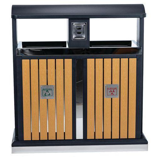 Illustration de : Poubelle d'extérieur tri sélectif - 2 x 50 L