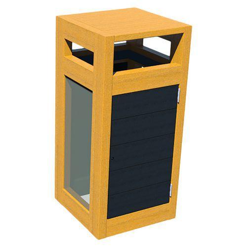 Poubelle Canopée vigipi. 130L plexi protège pluie porte sac noir/jaune thumbnail image 1