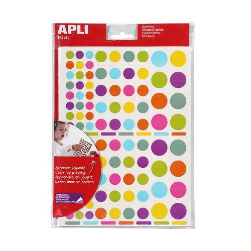 Illustration de : Pochette 2080 gommettes rond peps 1-2cm - Apli Kids
