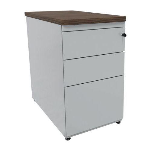 Caisson hauteur bureau métal 3 T P80 noyer alu thumbnail image 1