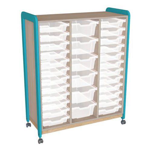 Illustration de : Meuble 3 colonnes 24+6 casiers Lili