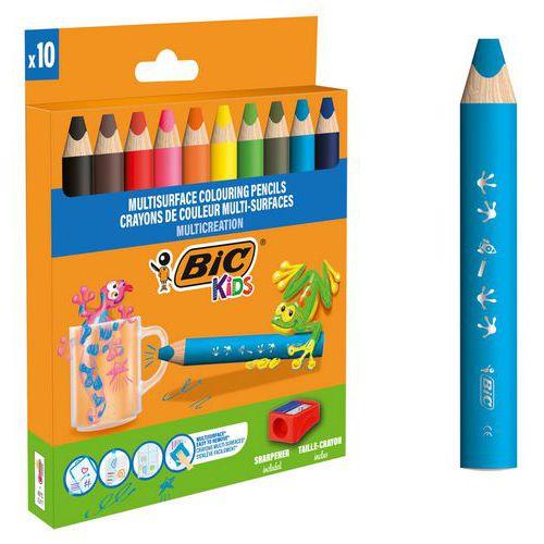 Etui 10 crayons de couleurs triangulaires 3 en 1 thumbnail image 1