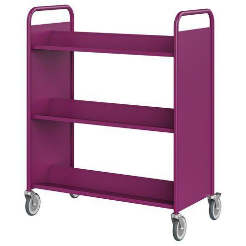 Chariot à livres 6 tablettes inclinées double face prune 4006 thumbnail image 1