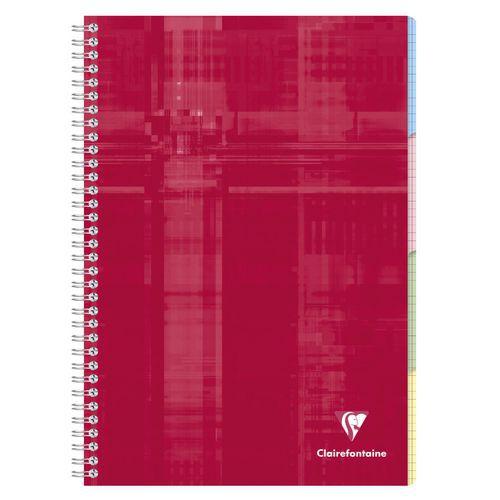 Illustration de : Répertoire libre reliure intégrale 21x29,7cm 4 sections-Clairefontaine
