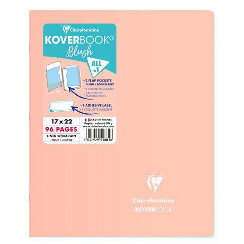 Illustration de : Cahier piqué Koverbook Blush 17x22cm 96p ligné - Clairefontaine