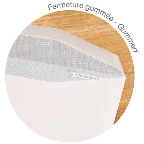 Illustration de : Enveloppes extra blanc gommées 114x229 fenêtre 45x100 - Clairefontaine