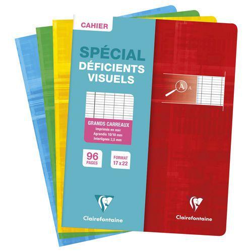 Cahier piqué déficients visuels 17x22cm 96p séyès noir 2,5mm 10/10 thumbnail image 1
